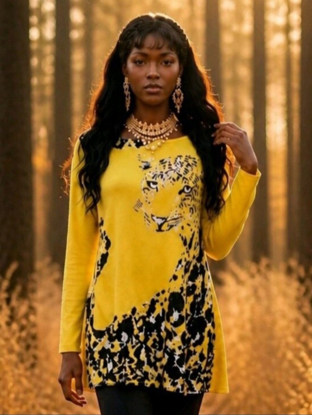 🔥💛🐆 Vintage DIANE GILMAN Collection Cheetah NWOT L